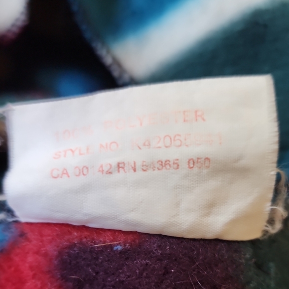 Vintage TanJay Colorblock Floral Leaf Fleece Jacket Women’s SP - Picture 6 of 6